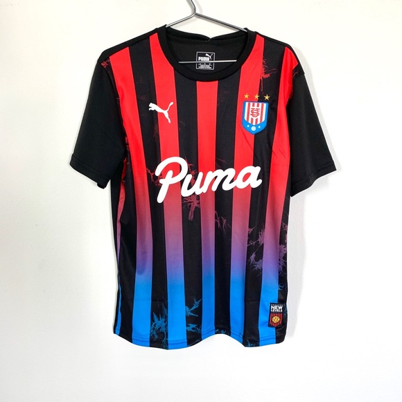 Puma Acid Bleach Striped Soccer Jersey #10 black - Picture 2 of 12